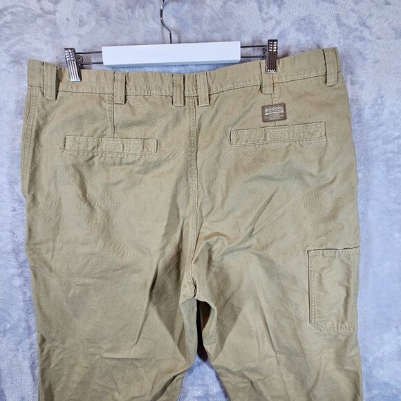 Columbia Kahki Pants Mens 42 Tan Cargo Zip pocket office casual casual outdoor g - Picture 5 of 13